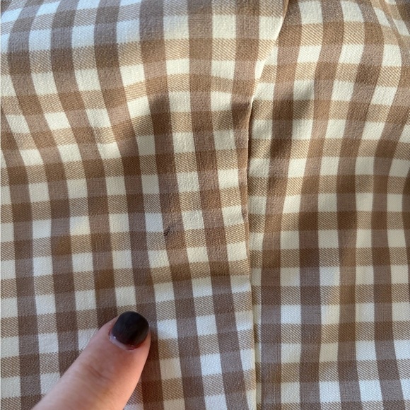 J. Mclaughlin NEW Tan Paulson Gingham Sleeveless Dress Plaid size 14 - Picture 14 of 16